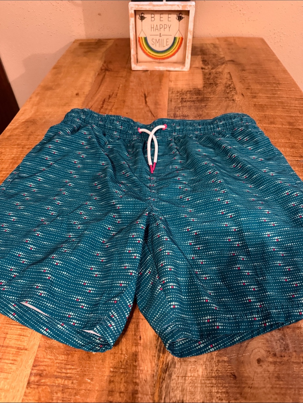 Spyder Teal Dotted Athletic Shorts with Pink-Accented Drawstring